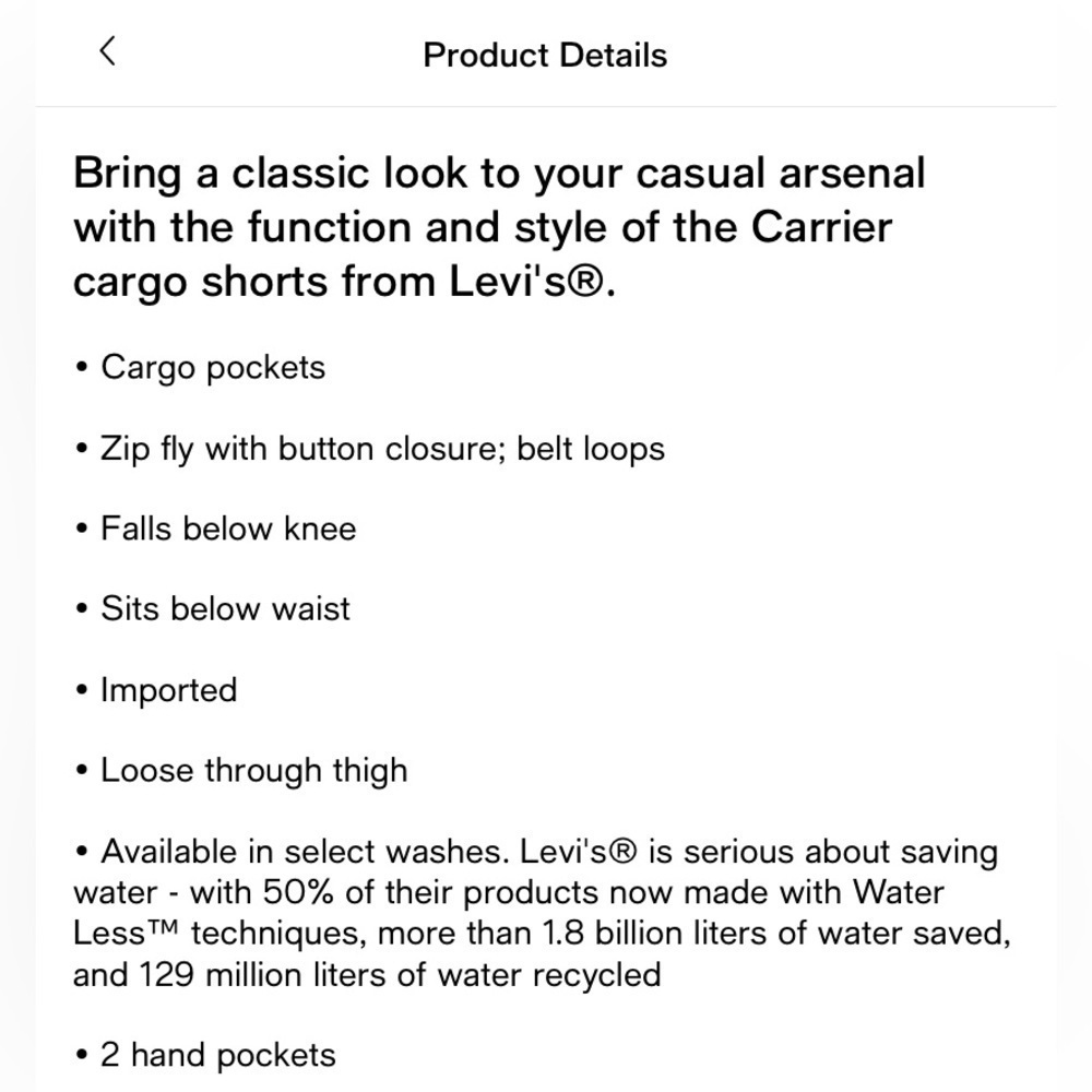 Nwt Levi’s 52 Big & Tall Black Grey Carrier Cargo Shorts - Picture 15 of 16